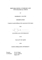 Irritable bowel syndrome and psychological stress