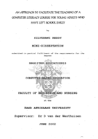An approach to facilitate the teaching of a computer literacy course for young adults who have left school early