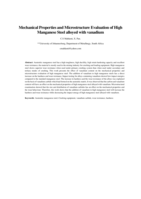 Mechanical properties and microstructure evaluation of high manganese steel alloyed with vanadium