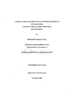 Capital gains taxation and its potential effects on taxpayers : a study in the Gauteng Province, South Africa