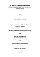 Die bestuur van arbeidsintensiewe projekte in die siviele konstruksieveld in Suid-Afrika