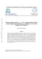 Measurement of exclusive W+W􀀀 production and search for exclusive Higgs boson production in pp collisions at p s = 8 TeV using the ATLAS detector