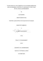 The influence of the elements of the extended marketing mix on consumers' intention to purchase at a fast-food retail chain in Johannesburg