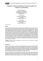 Employee training contributes to service quality and therefore sustainability