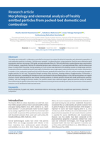 Research article Morphology and elemental analysis of freshly emitted particles from packed-bed domestic coal combustion