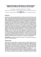 Comparative study for the removal of natural organic matter from different raw waters by ion exchange