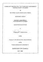 Community recreated : the Itumeleng Assessment Centre street children