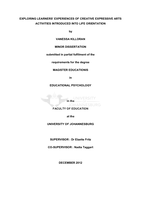 Exploring learners’ experiences of creative expressive arts activities introduced into life orientation