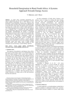 Household energisation in rural South Africa : a systems approach towards energy access