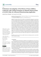 Performance investigation of the effects of Nano-Additive- Lubricants with cutting parameters on material removal rate of AL8112 Alloy for advanced manufacturing application