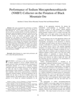 Performance of sodium mercaptobenzothiazole (NMBT) collector on the flotation of Black Mountain ore