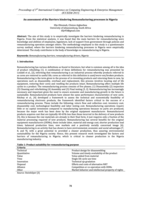 An assessment of the barriers hindering remanufacturing processes in Nigeria