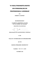 'n Fasiliteringsfilosofie vir persoonlike en professionele leierskap
