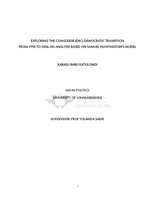 Exploring the Congolese (DRC) democratic transition from 1990 to 2006 : an analysis based on Samuel Huntington’s model