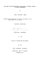 The role of the administrative principles of natural justice in school management