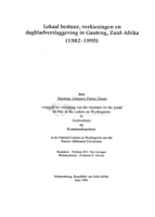 Lokaal bestuur, verkiezingen en dagbladverslaggeving in Gauteng, Zuid-Afrika, (1982-1995).
