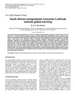 South African postgraduate consumer’s attitude towards global warming