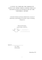 A study to compare the immediate effect of upper versus lower cervical manipulation on blood flow of the vertebral artery