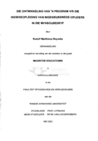 Die ontwikkeling van 'n program vir die indiensopleiding van ingenieurswese-opleiers in die mynboubedryf