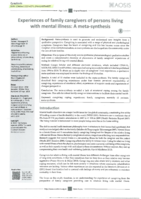 Experiences of family caregivers of persons living with mental illness : a meta-synthesis