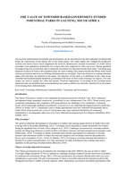 The value of township based government funded industrial parks in Gauteng, South Africa