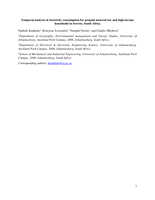 Temporal analysis of electricity consumption for prepaid metered low and high income households in Soweto, South Africa