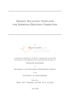 Moment balancing templates for insertion/deletion correction