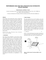 Performance analysis for a photovoltaic system with solar tracking