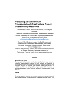 Validating a framework of transportation infrastructure project sustainability measures