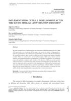 Implementation of skill development act in the South African construction industry