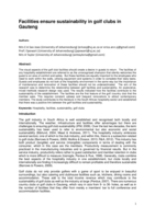 Facilities ensure sustainability in golf clubs in Gauteng