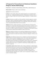 A proposal for personalised and relational qualitative religious studies methodology