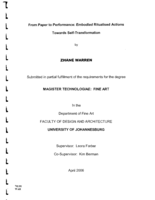 From paper to performance: embodied ritualised actions towards self-transformation