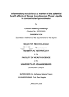 Inflammatory reactivity as a marker of the potential  health effects of Dense Non-Aqueous Phase Liquids in contaminated groundwater