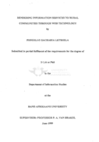 Rendering information services to rural communities through Web technology