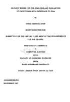 An audit model for the analysis and evaluation of encryption with reference to RSA