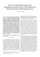 Drivers of sustainable supply chain management in South Africa a total interpretive structural method (TISM) based review