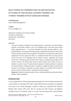 What works in citizenship and values education : attitudes of high school leavers towards the  Itorero training in post-genocide Rwanda