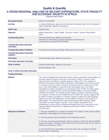 A cross-regional analysis of military expenditure, state fragility and economic growth in Africa