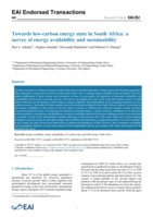 Towards low-carbon energy state in South Africa: a survey of energy availability and sustainability