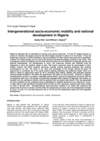 Intergenerational socio-economic mobility and national development in Nigeria