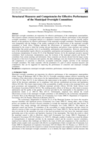 Structural measures and competencies for effective performance of the Municipal oversight committees