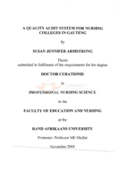A quality audit system for nursing colleges in Gauteng