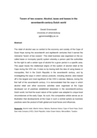Tavern of two oceans : alcohol, taxes and leases in the seventeenth-century Dutch world