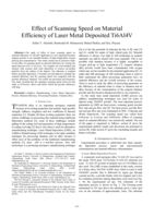 Effect of scanning speed on material efficiency of laser metal deposited Ti6Al4V
