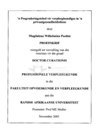 'n Posgraderingstelsel vir verpleegkundiges in 'n privaatgesondheidsdiens