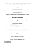 Auditing the validity of transactions using secure electronic transaction (SET) protocols