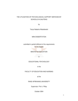 The utilisation of psychological support services by schools in Gauteng.