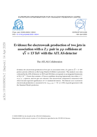 Evidence for electroweak production of two jets in association with a Zγ pair in pp collisions at √s = 13 TeV with the ATLAS detector