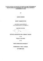An evaluation of the role of NGO's as ABET providers in South Africa both before and after the change of Government in 1994